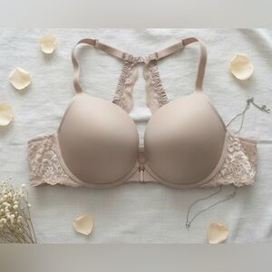 🆕 Torrid Curve - Lace Racerback Front Closure Push Up Bra in Cream